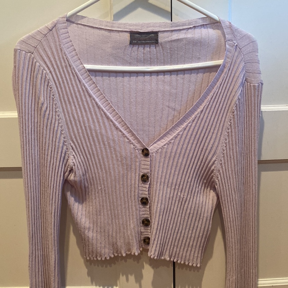 UO lilac cropped cardigan